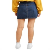 כפתור ג'וניורס כמעט מפורסם של נשים מפורסמות כפתור קדמי קדמי קדמי חצאית ג'ינס צבע: שטיפה כהה, גודל: 13