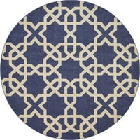 שטיחים ייחודיים של נול נול עגול גיאומטרי, שטיחים, כחולים