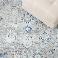 שטיח אזור אוריינטלי של מלאכה, 9 '12', כחול אפור