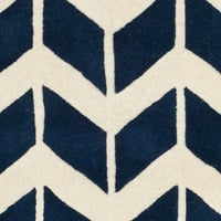 Chatham Easton Zigzag Stripes שטיח אזור צמר, שנהב כחול כהה, 4 '6'
