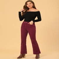 מציאות ייחודיות מכנסיים מתלקחים קורדרוי לנשים מכנסיים קרקעיות של מותניים גבוהים