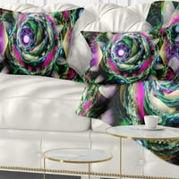 עיצוב פרח מערבולת אקזוטי צבעוני - כרית לזרוק פרחים - 16x16