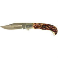 Trapper Trapper של Remington ותיקיות אמצע גודל תאום סכין משולבת, ידית Stag Delrin עם פח אספן הודו פראי
