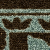 עמוד התווך הודו מדליון מרקם כחול כהה חום אזור שטיח, 7' 10'