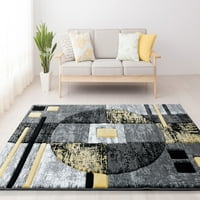 יונייטד אורגים דרכמה אטיקה שטיח אקספוט מופשט מודרני, צהוב, 1'10 2'8