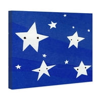 וינווד סטודיו אסטרונומיה וחלל קיר אמנות בד הדפסי 'שלי ליל כוכבים' כוכבים-כחול, לבן