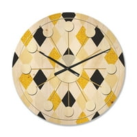 עיצוב עיצוב 'זהב שיק רטרו עיצוב II' שעון קיר עץ מודרני של אמצע המאה