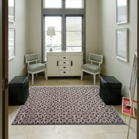 שטיח מבטא פרחוני עכשווי של סאגיו, סגול אפור אפור כסף, 2ft-2in 4ft