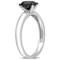 קראט T.W. יהלום שחור 14KT טבעת אירוסין סוליטייר זהב לבן