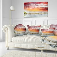 Designart Roatan Beach Sunset Panorama - Seaseshore Photo Fillow - 12x20