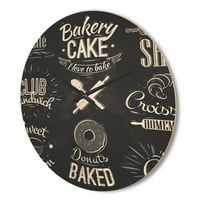 עיצוב עיצוב 'דמויות מאפייה ציטוטים של אוכל' שעון קיר עץ מודרני