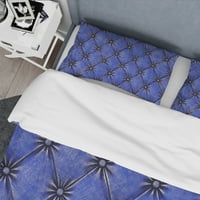עיצוב עיצוב 'ריפוד עור כחול' מערך כיסוי שמיכה מודרני ועכשווי