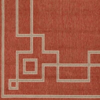 אמנותי אורגים אלפרסקו מוצק אזור שטיח, חלודה ,7 '3 כיכר