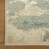 פיקסי מעולה מודרני מופשט שטיח אזור מקורה, 7 '9', כחול