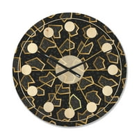 עיצוב 'צורות זהב רטרו דפוס' שעון קיר עץ מודרני של אמצע המאה