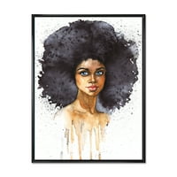 Designart 'דיוקן של אפרו אמריקאית אישה x' מודרני מודרני דפס אמנות קיר קיר