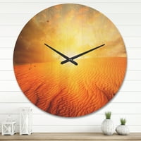 עיצוב 'נוף חול עם שקיעה' שעון קיר עץ מודרני