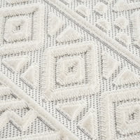 יונייטד אורגים keya sofi שטיח מבטא גיאומטרי מודרני, לבן, 1'10 3 '