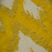 Weavers United Zev Zina Ikat צהוב ארוג שטיח או רץ שטיח או רץ