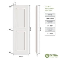 עבודת טחנה של Ekena 15 W 26 H True Fit PVC שני תריסי פאנלים מוגבהים שווים, שחור