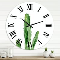 עיצוב 'קקטוס ירוק דרום צמח מערבי פרט בוטני' שעון קיר טרופי